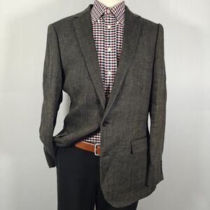 J.Crew Ludlow Men's Sport Coat Blazer Two Button Herringbone 100% Linen Size 42L